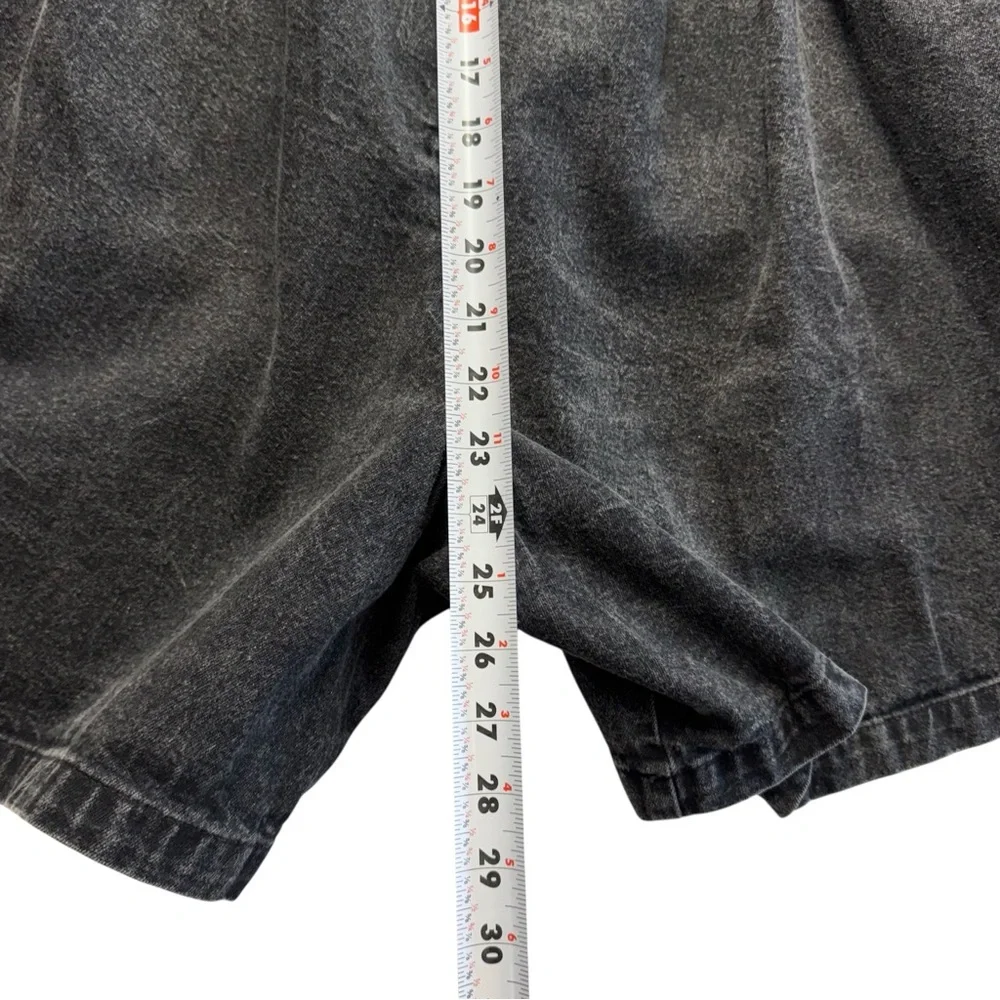 Vintage Blue 80's Acid Wash 100% Cotton Button Down Romper Shorts Pockets S #261 - Picture 6 of 10